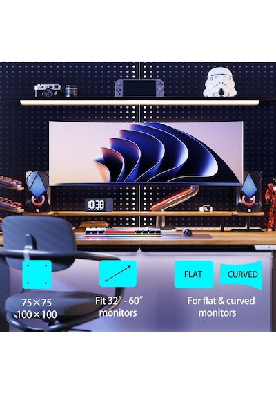 North Bayou L50 17-60 İnç Gaming Rgb Monitör Standı - 20 Kg A Kadar Monitörlerle Uyumlu