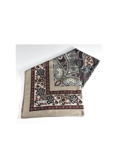 Miray Nevada Büyük Boy Organik Pamuk Eşarp - 120 X 120 - 06452 Vizon