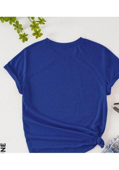 Kadın Kedi Cep Baskılı Regular T-shirt 001