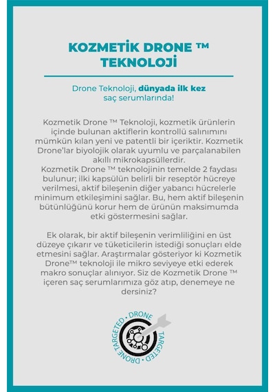 the fair. Drone-targeted Argan Besleyici Vegan Saç Serumu %1 Hyalufiller Drone Argan 50 ML