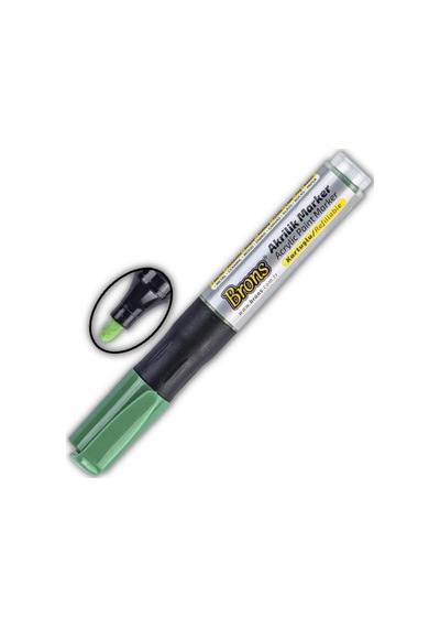 Akrilik Marker Yuvarlak Uç 1 Adet Brons Akrilik Markör Metal Seramik Ahşap Kumaş Tuval Cam Taş Yeşil
