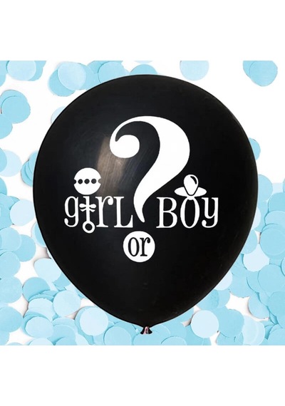 Mavi Balon Konfetili. Cinsiyet Belirleme Balonu - 45 CM