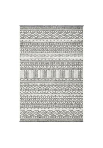 Bukle Gri Beyaz Kilim Yıkanabilir Kaymaz Taban Şönil Kilim Salon Oturma Odası Halısı Bk486