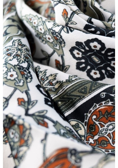 İpekçe Eşarp İp Rayon 100 100 Desenli - Yeşil Yeşil - Çok Renkli