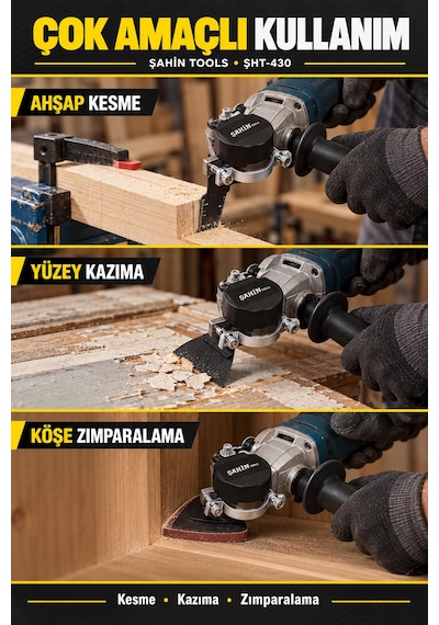 Üçgen Raspa Aparatı Avuç Taşlama İçin Kesme, Kazıma Ve Zımparalama Seti