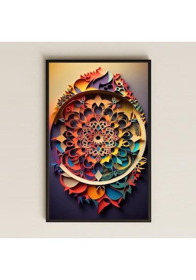Uv Baskılı Pvc Tablo - Modern Mandala Kesim