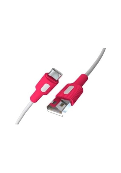 Usb A-c Hızlı Şarj Kablosu Beyaz + Beyaz/pembe Uç 150 Cm