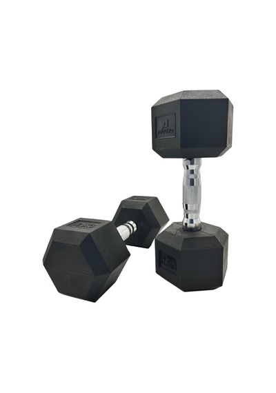 Rebuwo 12.5 KG 1 Adet  Hex Dambıl Kauçuk Altıgen Dambıl Hex Dumbbell