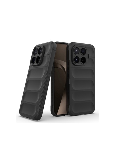 Xiaomi 17t Pro Kılıf Kamera Korumalı Esnek Silikon Parmak Şeritli Pazarplus Siyah