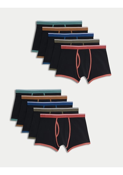 Marks & Spencer 10'lu Pamuklu Cool & Fresh Boxer Siyah Marks & Spencer 10'lu Pamuklu Cool & Fresh Boxer Siyah