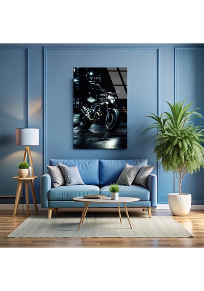 Streetfighter Motosiklet Gece - Cam Tablo - Deg0492 80 X 125 Cm