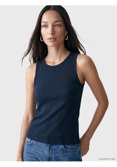 Lcw Comfort Lacivert Bisiklet Yaka Kadın Atlet