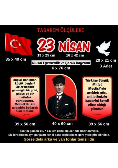 23 Nisan Çocuk Bayramı Parçalı Pano Süsü Model 02 Okul Ve Sınıf Panosu Figür Seti 7