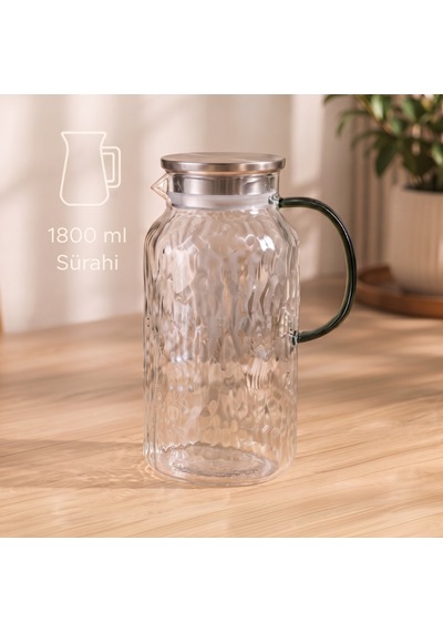 Zvnm 5 Parça Bardaklı Sürahi Seti - Cam - 1800 Ml Sürahi - 4 Bardak Zcv12
