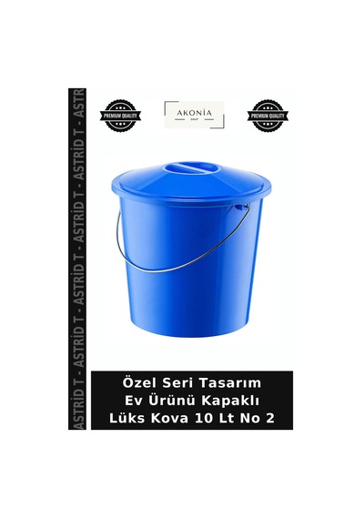 Özel Seri Tasarım Ev Ürünü Kapaklı Lüks Kova 10 Lt No 2 Çok Renkli