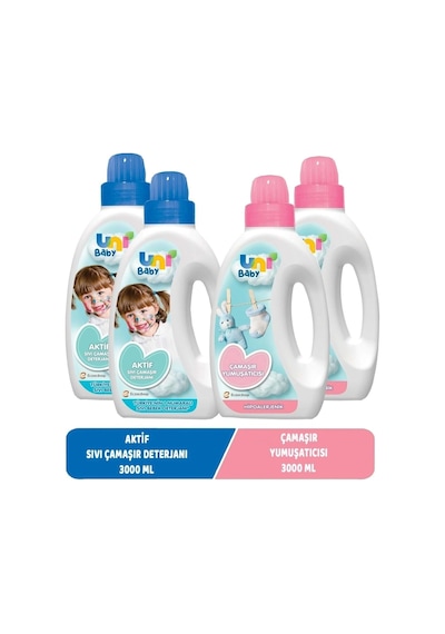 Sıvı Çamaşır Deterjanı 1500ml Aktif+yumuşatıcı 1500ml Hassas/hipoalerjenik Karma 4 Lü Set