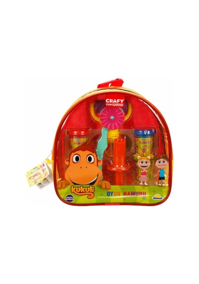 Crafy Kukuli Sırt Çantalı Oyun Hamuru Seti 200 G 18 Parça 24669 Turuncu Çanta