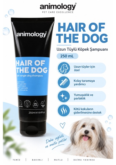 Animology Hair Of The Dog Uzun Tüylü Köpek Şampuanı Tüy Bakımı Ve Kolay Tarama 250 Ml