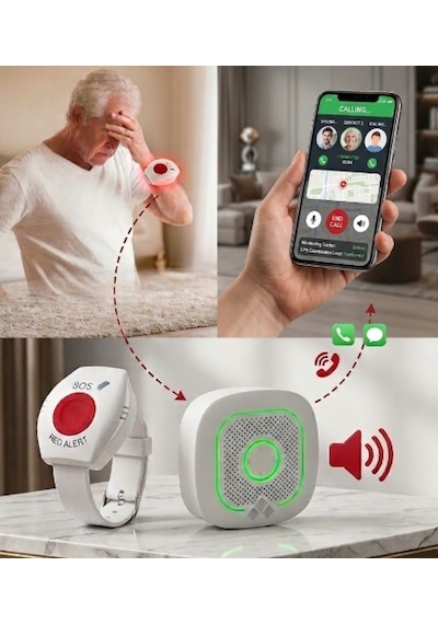 Yaşlı Panik Bilezik Buton Sos Acil Kablosuz wifi özelikli