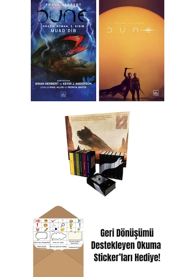 Dune Grafik Roman: 2. Kısım Muad Dib + Dune Film Kapağı + Dune Serisi Kutu Set 6 Kitap Ciltli