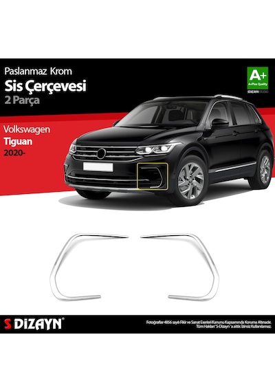 S-Dizayn Vw Tiguan Krom Sis Çerçevesi 2 Prç. 2020 Üzeri