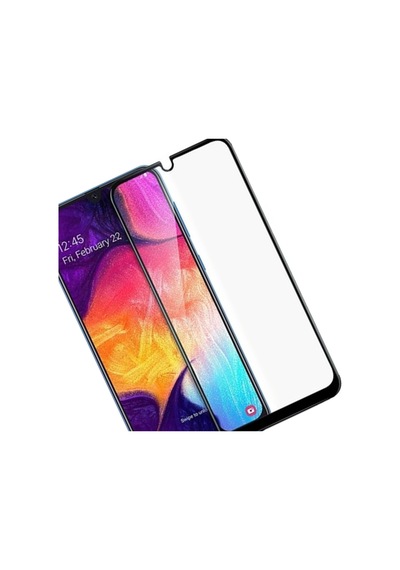 Samsung Galaxy Uyumlu A50 Siyah 5D Tam Kaplayan Ekran Koruyucu Cam