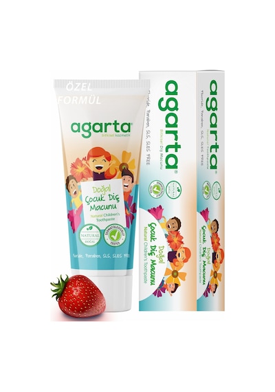 2 Adet Doğal Florürsüz Çocuk Diş Macunu Çilekli 75 Ml