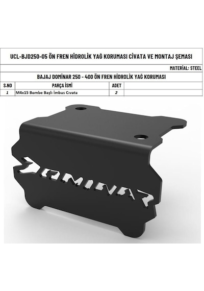 Moto Üçel Bajaj Dominar 250 Ve Dominar 400 Uyumlu Hidrolik Fren Kutusu Koruma