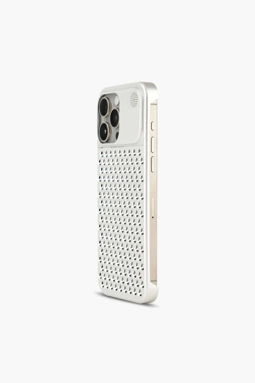 The Bulwark 15 Pro Max Silver Alüminyum Alaşımlı,kokulu Metal Kızaklı Telefon Kılıfı Açık Kahverengi
