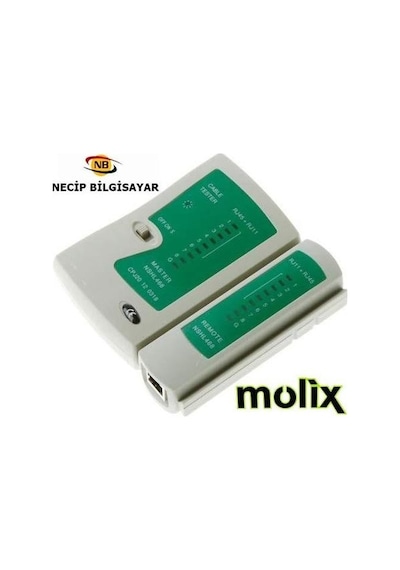 Molix Rj-45.Rj-11 Çantalı Kablo Tester İnternet Kablo Test Cihazı