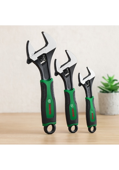 İngiliz Anahtar Ve Kurbağacık Seti 3 Parça 6"-8"-10" / 150-200-250 Mm