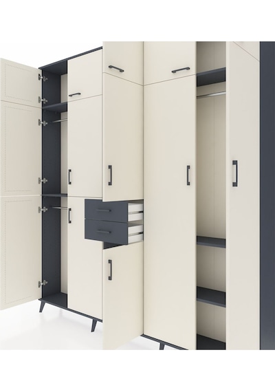 Arges Dolap 10 Raflı 2 Çekmeceli 3 Askılı 220x30x243 Antrasit-aytaşı/antrasit Aytası/antrasıt Arges Dolap 10 Raflı 2 Çekmeceli 3 Askılı 220x30x243 Antrasit-aytaşı/antrasit Aytası/antrasıt