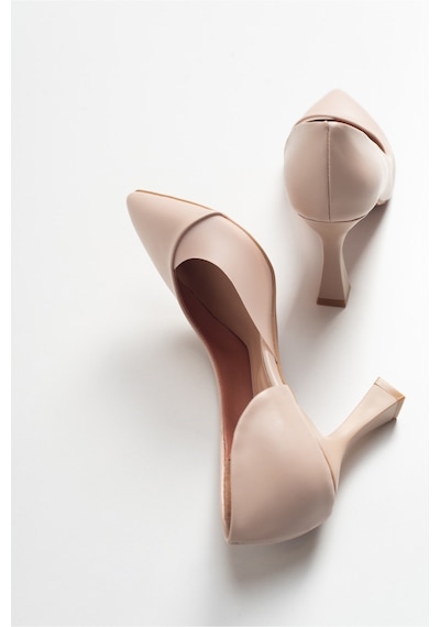 Luvishoes 653 Ten Cilt Topuklu Kadın Ayakkabı Ten Rengi