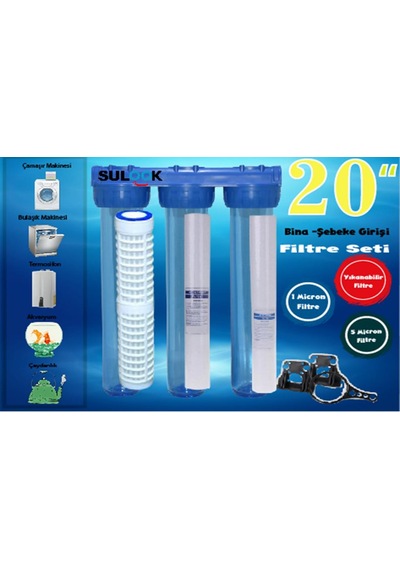 Sulook 20 Inç Bina ,daire, Şebeke Girişi Su Arıtma Sistemi Komple Set