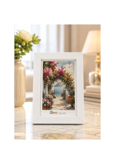 Beyaz Modern Masaüstü Fotoğraf Çerçevesi 10x15 Cm