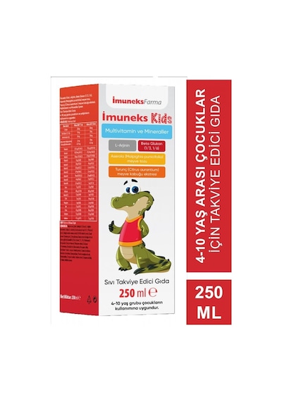Imuneksfarma Kids Multivitamin Ve Mineraller Takviye Edici Gıda 250 ML