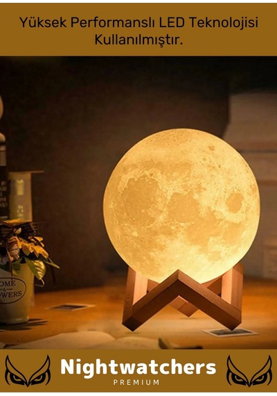 Özel Üretim Çevre Korumalı 3d Standlı Küre Dekoratif Yüksek Performanslı Led Ay Gece Masa Lambası Çok Renkli