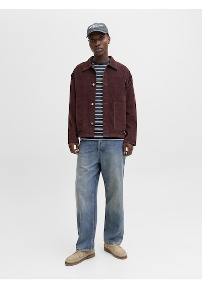 Jack & Jones Erkek Çizgili Nakis Islemeli Tisört - Norrebro - 12291021 Çok Renkli