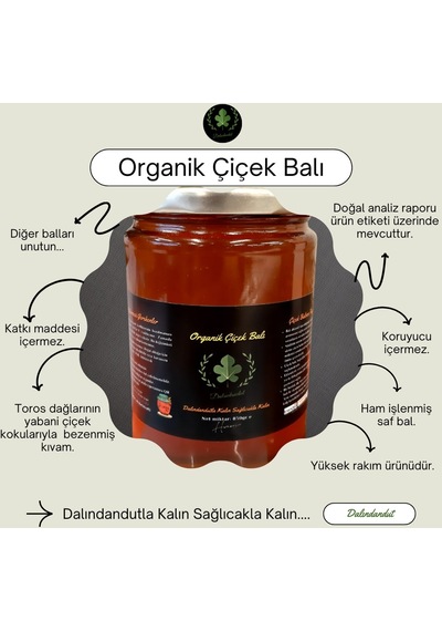 Dalındandut Yeni Mahsül Organik Çiçek Balı 850 G