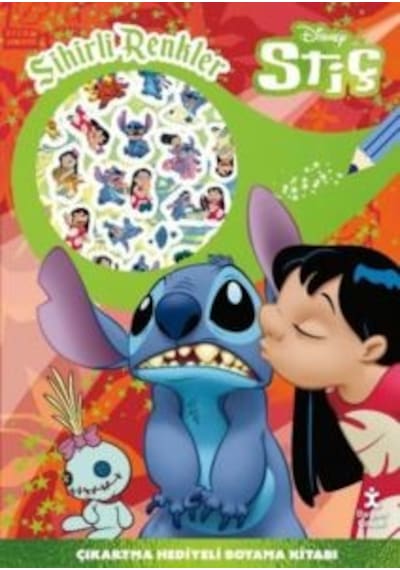 Disney Stiç - Sihirli Renkler Çıkartma Hediyeli Boyama Kitabı Doğan Çocuk Ciltli