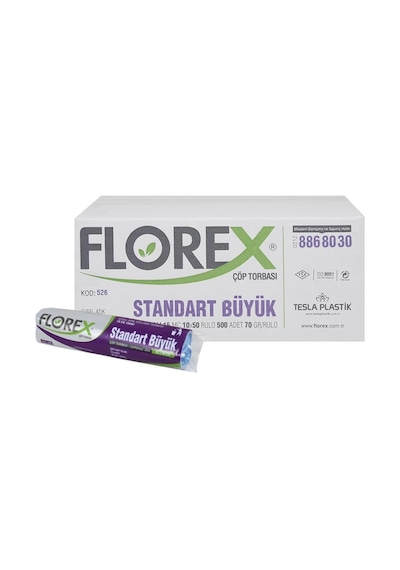 Florex Standart Büyük Boy Çöp Torbası 500 Adet Siyah 65 x 80 CM