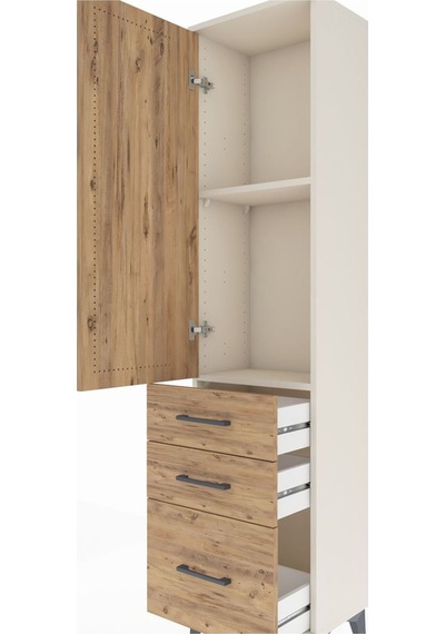 Arges Dolap 2 Raflı 3 Çekmeceli Tek Kapaklı 44x30x182 Aytaşı-çam Aytaşı