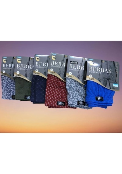 Berrak 4497 Erkek Modal Desenli Boxer 6 Adet 001