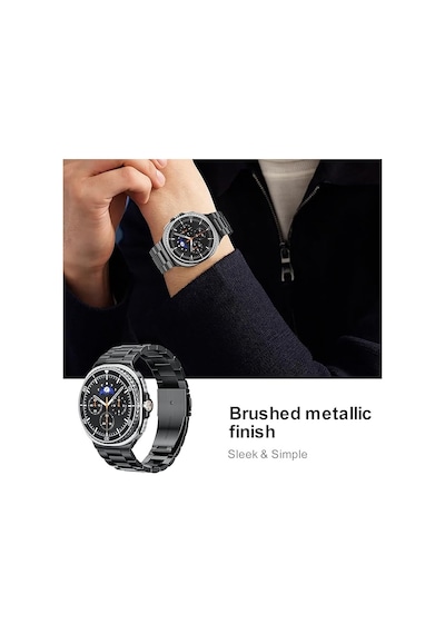 Samsung Galaxy Uyumlu Watch 8 42mm 44mm Classic 46mm Kordon Klipsli Metal Kordon 04 +kısaltma Aparatı