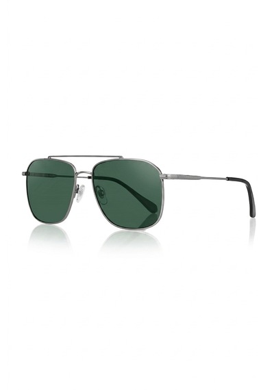 Daniel Klein Dk3284-2 Dikdörtgen Slim Line Yeşil Polarize Camlı Erkek Güneş Gözlüğü 53-20-145 Metalik Gri
