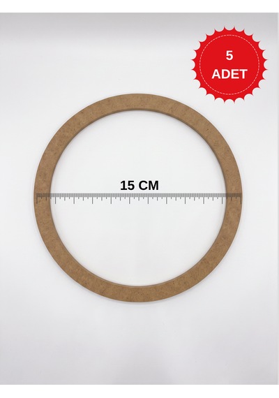 15 Cm Çapında Yuvarlak Ham Mdf Kasnak Seti 5 Adet - Dekoratif Hobi Ve El İşi Kasnağı Ahşap