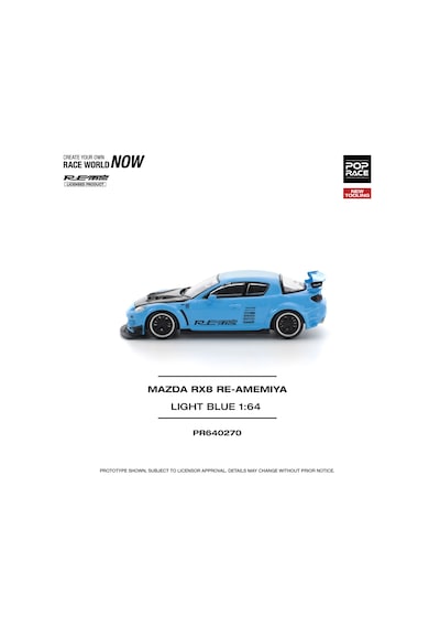 Pop Race Mazda Rx8 Re-amemiya Light Blue 1:64 Diecast Model Araba Pr640270 Mavi