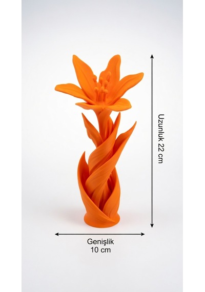 Zambak Lilyum Çiçek Dekoratif Obje 3d Modern Biblo Şık Ev Dekoru