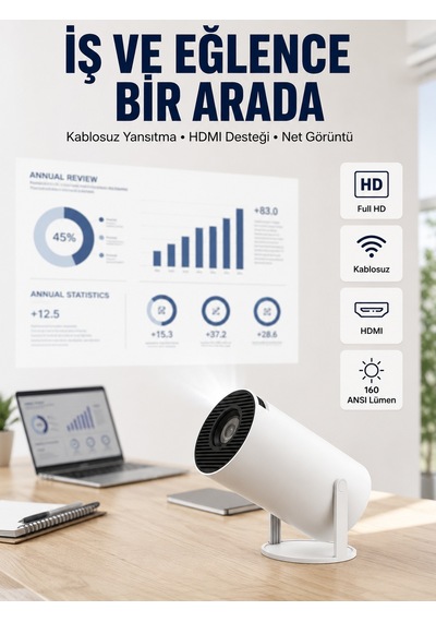 Hdmı Ve Usb Girişli Uzun Ömürlü Ampullü Projeksiyon - Bayi Depom