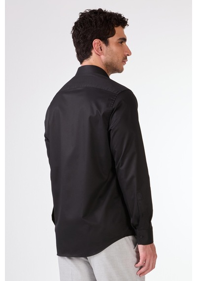Dufy Erkek Regular Fit Uzun Kol Siyah Gömlek-17302